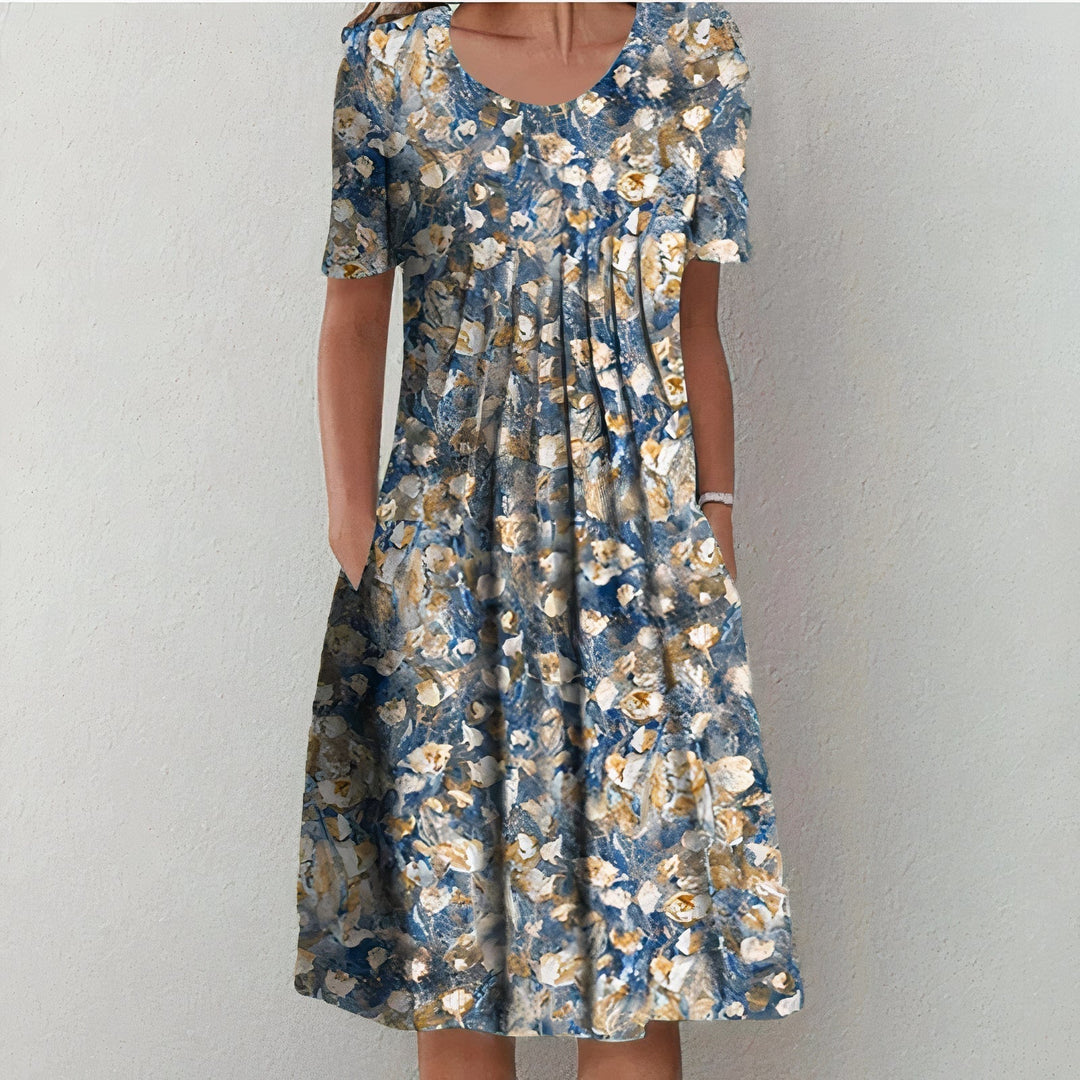 Savannah  | Floral Midi Dress with Pockets