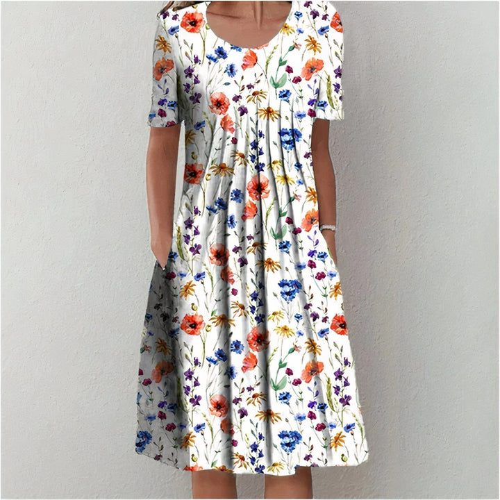 Savannah  | Floral Midi Dress with Pockets