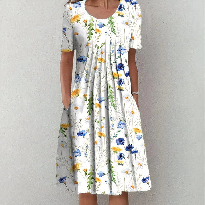 Savannah  | Floral Midi Dress with Pockets