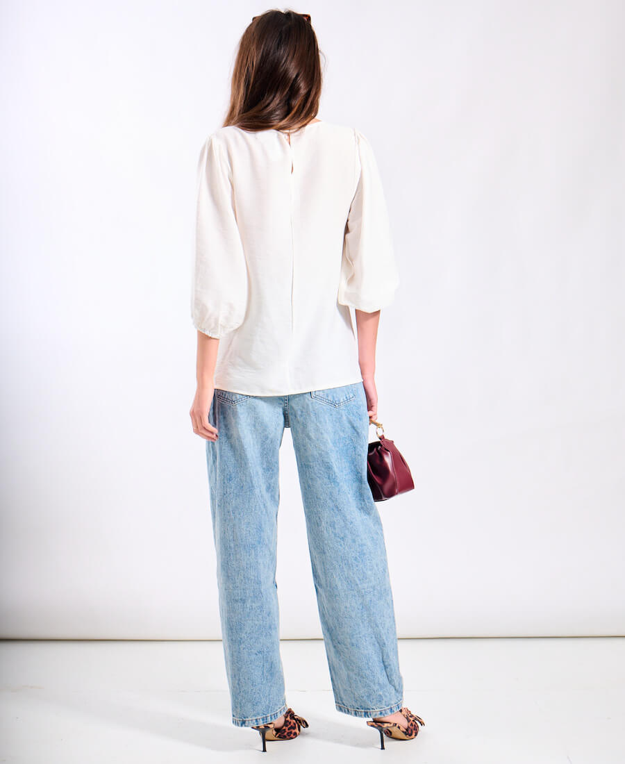 White Puff Sleeve Blouse